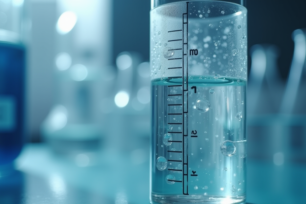 Cilindre scientifique rempli à 2000 ml en laboratoire