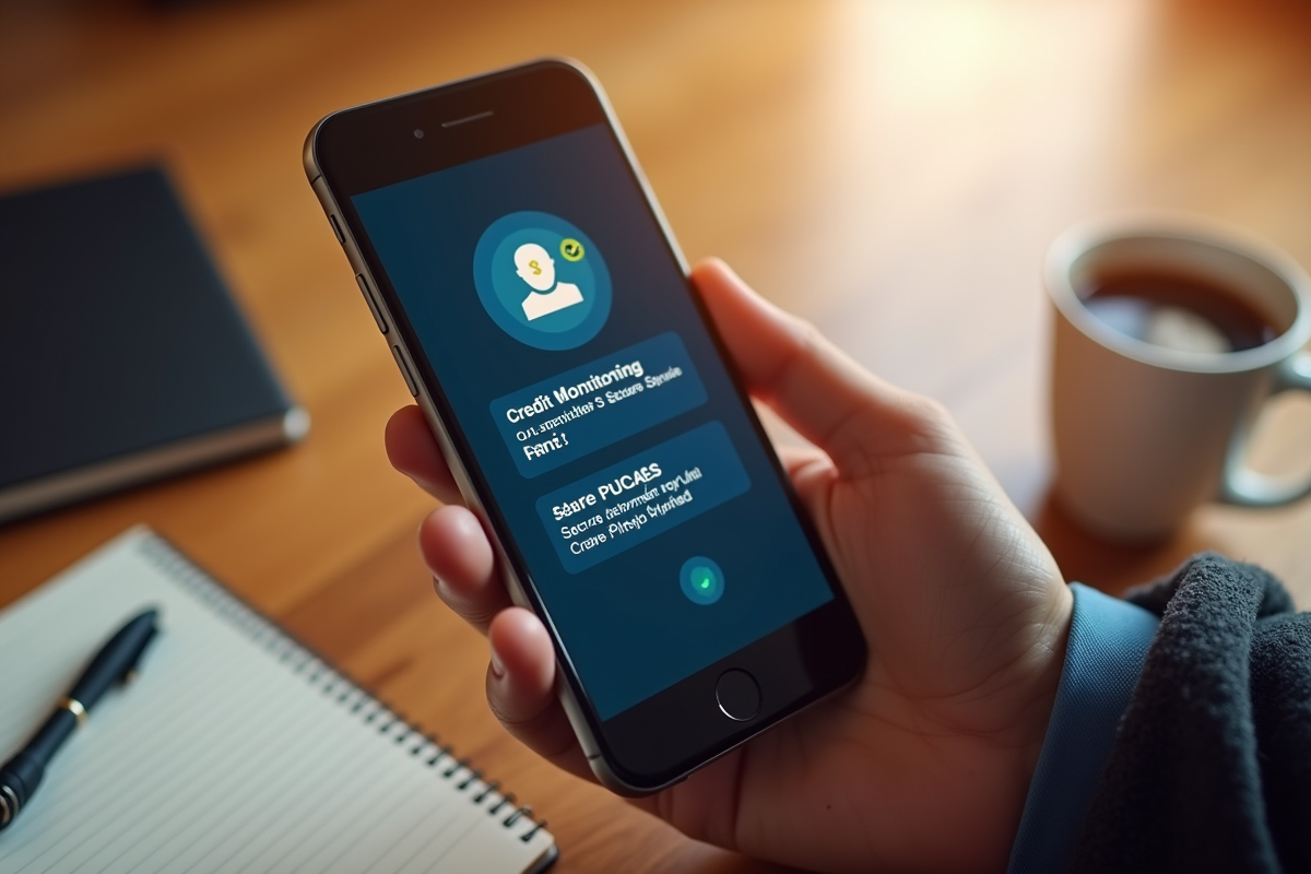 Coffre-fort numérique sur smartphone avec notifications de credit