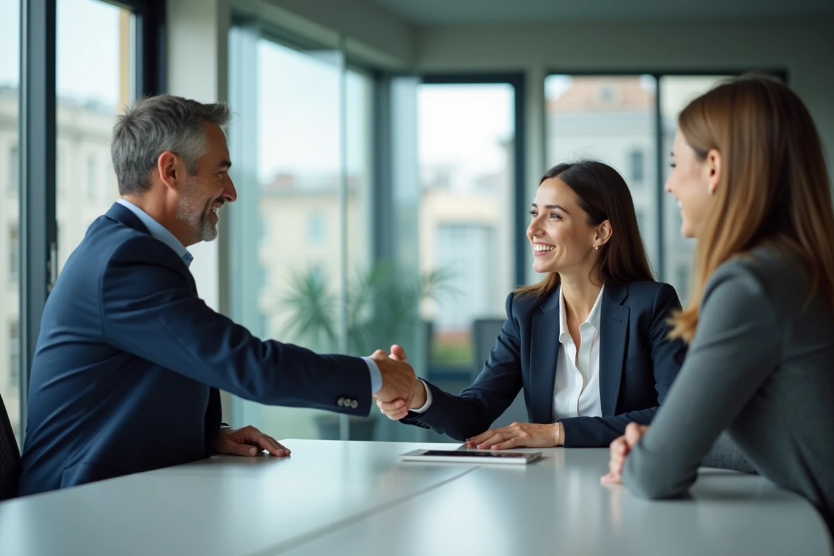 Consultant RH et jeune femme en réunion à Lyon